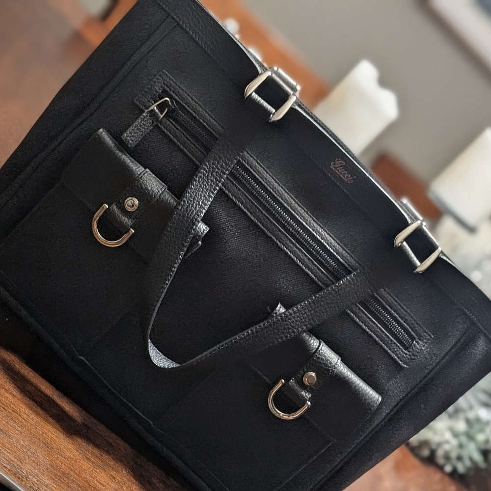 Gucci Black Leather Women's Briefcase